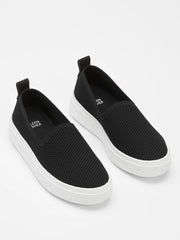 Eileen Fisher Shoes | Prosper Platform Sneaker In Recycled Stretch Knit Black - Women