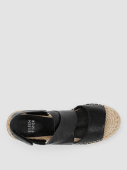 Eileen Fisher Shoes | Willow Tumbled Leather Wedge Espadrille Black - Women