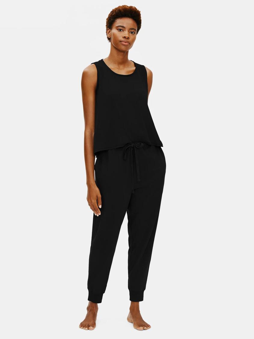 Eileen Fisher Sleepwear | Organic Cotton Interlock Jogger Sleep Pant Black - Women