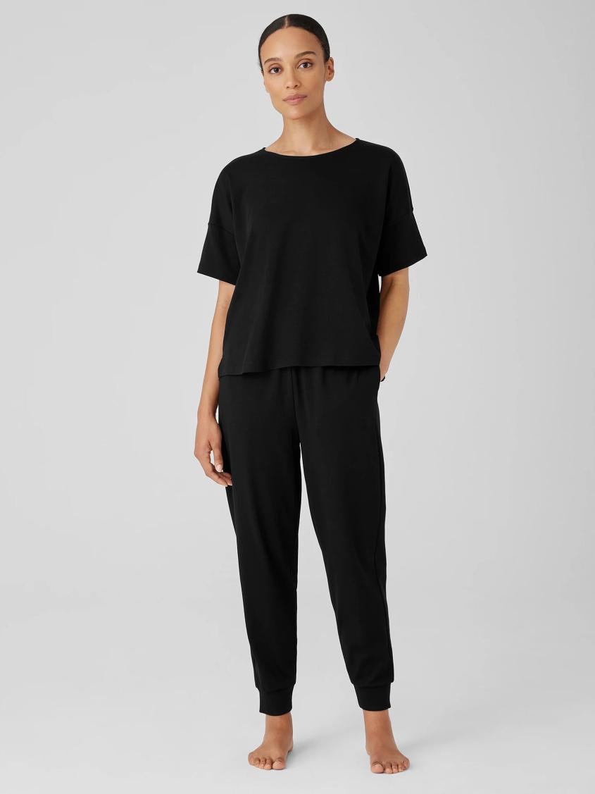 Eileen Fisher Sleepwear | Organic Cotton Interlock Jogger Sleep Pant Black - Women