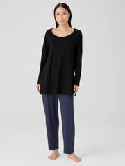 Eileen Fisher Sleepwear | Organic Cotton Interlock Long Sleep Top Black - Women