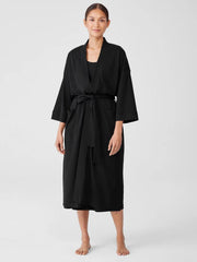 Eileen Fisher Sleepwear | Organic Cotton Interlock Sleep Robe Black - Women
