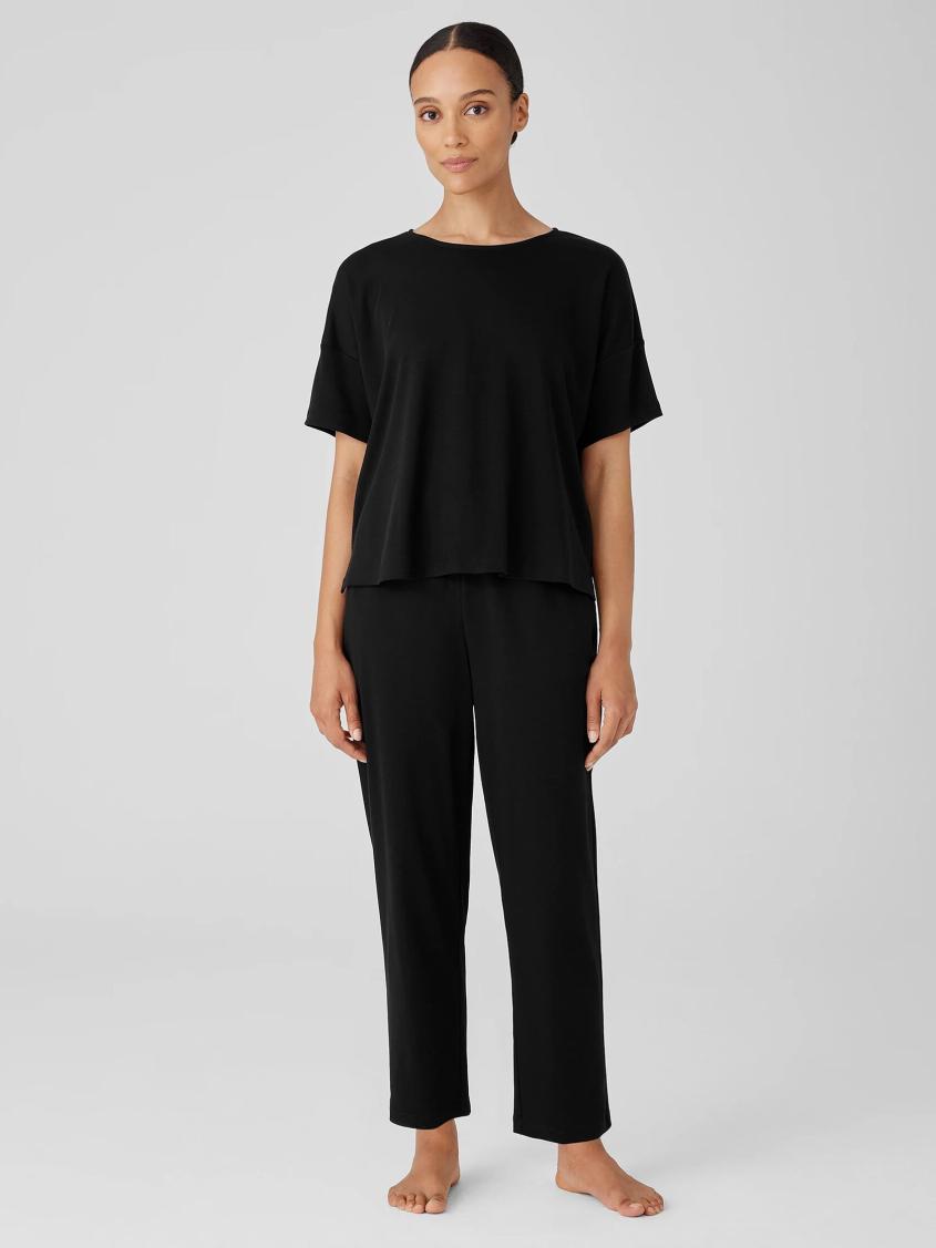 Eileen Fisher Sleepwear | Organic Cotton Interlock Slouchy Sleep Pant Black - Women
