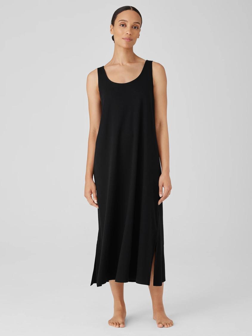 Eileen Fisher Sleepwear | Organic Cotton Interlock Tank Sleep Dress Black - Women