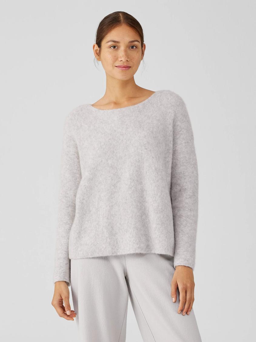 Eileen Fisher Sweaters & Cardigans | Cashmere Silk Bliss Boatneck Top Pearl - Women