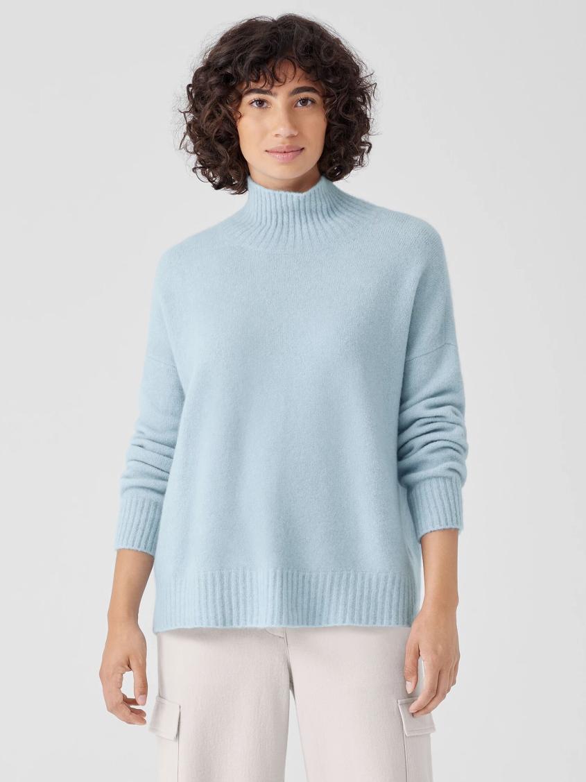 Eileen Fisher Sweaters & Cardigans | Cashmere Silk Bliss Turtleneck Box-Top Frost - Women