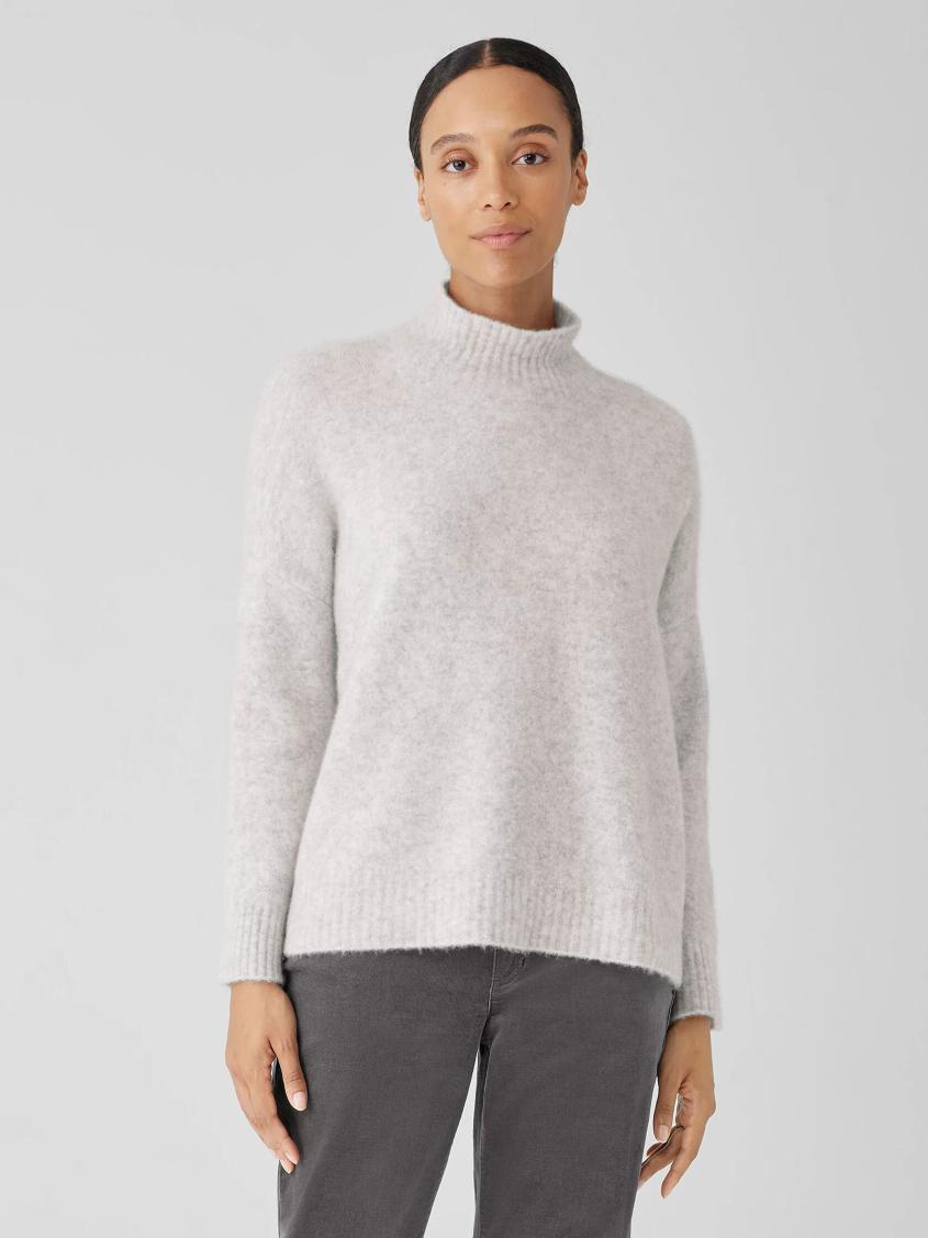 Eileen Fisher Sweaters & Cardigans | Cashmere Silk Bliss Turtleneck Box-Top Pearl - Women