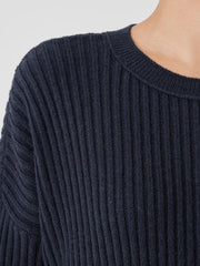 Eileen Fisher Sweaters & Cardigans | Cotton And Recycled Cashmere Crew Neck Box-Top Ocean - Women