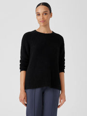 Eileen Fisher Sweaters & Cardigans | Cotton Fluff Crew Neck Long Top Black - Women