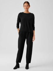 Eileen Fisher Sweaters & Cardigans | Fine Merino Jersey Crew Neck Top In Regenerative Wool Black - Women