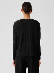 Eileen Fisher Sweaters & Cardigans | Fine Merino Jersey Crew Neck Top In Regenerative Wool Black - Women