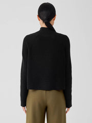 Eileen Fisher Sweaters & Cardigans | Merino Cropped Turtleneck Top In Regenerative Wool Black - Women