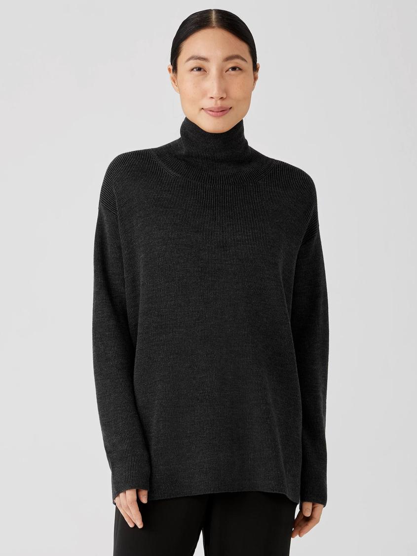 Eileen Fisher Sweaters & Cardigans | Merino Turtleneck Top Charcoal - Women