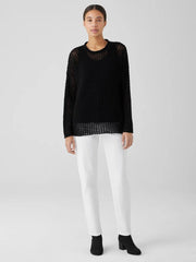 Eileen Fisher Sweaters & Cardigans | Peruvian Organic Cotton Boucle Crew Neck Top Black - Women