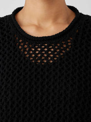 Eileen Fisher Sweaters & Cardigans | Peruvian Organic Cotton Boucle Crew Neck Top Black - Women