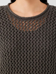Eileen Fisher Sweaters & Cardigans | Peruvian Organic Cotton Boucle Crew Neck Top Black - Women