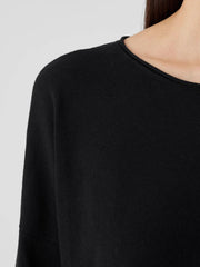 Eileen Fisher Sweaters & Cardigans | Peruvian Organic Cotton Crepe Crew Neck Top Black - Women