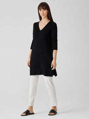 Eileen Fisher Sweaters & Cardigans | Peruvian Organic Cotton Crepe V-Neck Long Top Black - Women