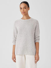 Eileen Fisher Sweaters & Cardigans | Peruvian Organic Cotton Crimp Crew Neck Long Top Sea Salt - Women