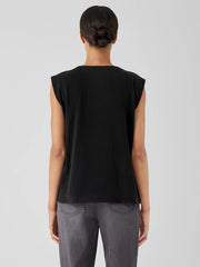 Eileen Fisher Tanks & Camis | Cozy Organic Cotton Slub Round Neck Tank Black - Women