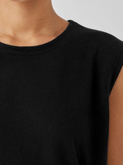 Eileen Fisher Tanks & Camis | Cozy Organic Cotton Slub Round Neck Tank Black - Women