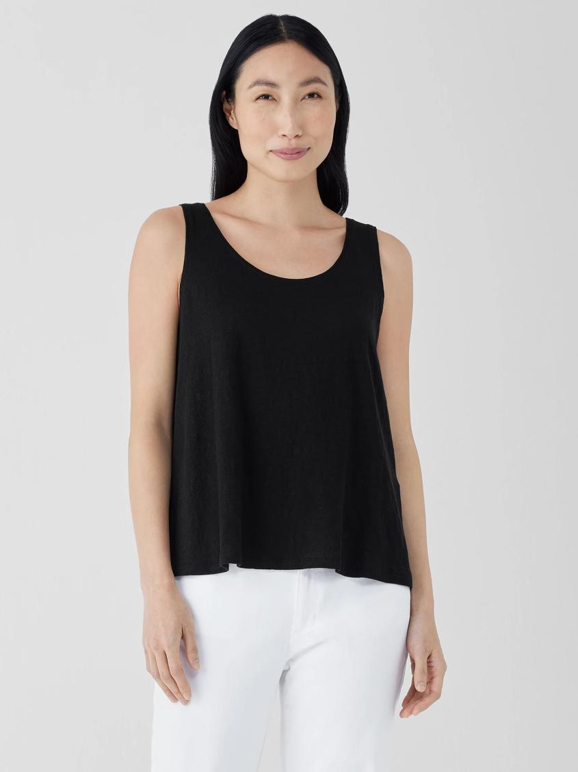 Eileen Fisher Tanks & Camis | Organic Linen Jersey Tank Black - Women