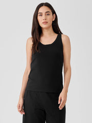 Eileen Fisher Tanks & Camis | Pima Cotton Stretch Jersey Scoop Neck Tank Black - Women