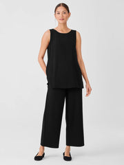 Eileen Fisher Tanks & Camis | Silk Georgette Crepe Ballet Neck Tank Black - Women