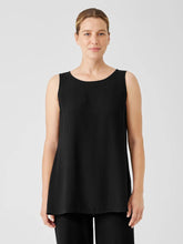 Eileen Fisher Tanks & Camis | Silk Georgette Crepe Ballet Neck Tank Black - Women