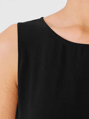Eileen Fisher Tanks & Camis | Silk Georgette Crepe Ballet Neck Tank Black - Women