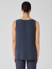 Eileen Fisher Tanks & Camis | Silk Georgette Crepe Ballet Neck Tank Ocean - Women