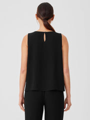 Eileen Fisher Tanks & Camis | Silk Georgette Crepe Round Neck Tank Black - Women