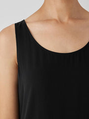 Eileen Fisher Tanks & Camis | Silk Georgette Crepe Scoop Neck Tank Black - Women