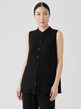 Eileen Fisher Tanks & Camis | Silk Georgette Crepe Sleeveless Shirt Black - Women