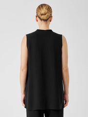 Eileen Fisher Tanks & Camis | Silk Georgette Crepe Sleeveless Shirt Black - Women