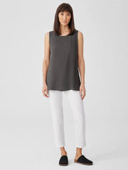 Eileen Fisher Tanks & Camis | Silk Georgette Crepe Ballet Neck Long Tank Grove - Women