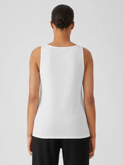 Eileen Fisher Tanks & Camis | Stretch Jersey Knit Jewel Neck Tank White - Women