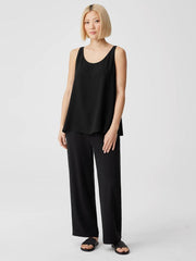 Eileen Fisher Tanks & Camis | System Silk Georgette Crepe Tank Black - Women