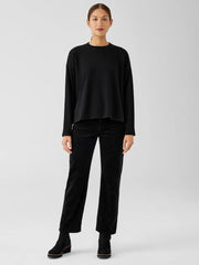 Eileen Fisher Tops & Tees | Cozy Brushed Terry Hug Box-Top Black - Women