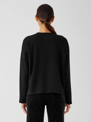 Eileen Fisher Tops & Tees | Cozy Brushed Terry Hug Box-Top Black - Women