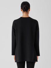 Eileen Fisher Tops & Tees | Cozy Brushed Terry Hug Crew Neck Long Top Black - Women