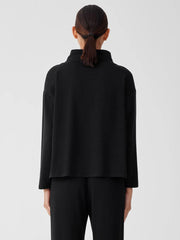 Eileen Fisher Tops & Tees | Cozy Brushed Terry Hug Funnel Neck Top Black - Women