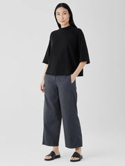 Eileen Fisher Tops & Tees | Cozy Organic Cotton Slub Mock Neck Top Black - Women