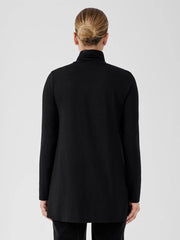 Eileen Fisher Tops & Tees | Fine Jersey Scrunch Neck Long Top Black - Women