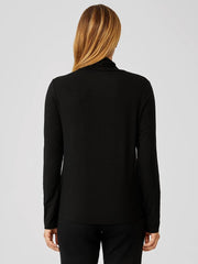 Eileen Fisher Tops & Tees | Fine Jersey Scrunch Neck Top Black - Women