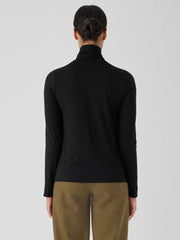 Eileen Fisher Tops & Tees | Fine Jersey Scrunch Neck Top Black - Women