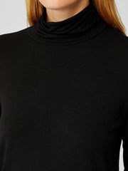 Eileen Fisher Tops & Tees | Fine Jersey Scrunch Neck Top Black - Women