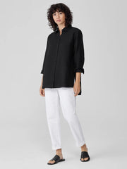 Eileen Fisher Tops & Tees | Handkerchief Linen Classic Collar Shirt Black - Women