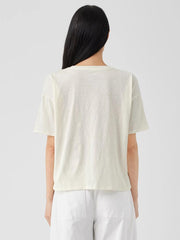 Eileen Fisher Tops & Tees | Organic Cotton Hazy Slub Tee Softwhite - Women