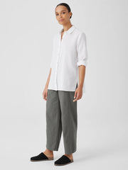 Eileen Fisher Tops & Tees | Organic Cotton Ripple Classic Collar Shirt White - Women
